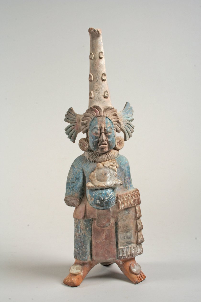 Figura kostiumowa z Meksyku, VII-VIII w. (ceramika, pigment) autorstwa Mayan