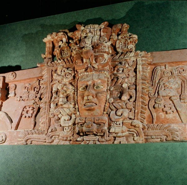 Maska architektoniczna, Campeche, Półwysep Jukatan, Meksyk (stiuk) autorstwa Mayan Mayan