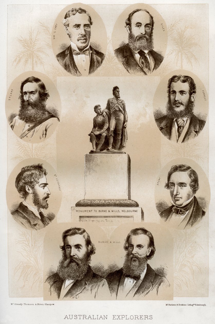 Australijscy odkrywcy, 1879 autorstwa McFarlane and Erskine