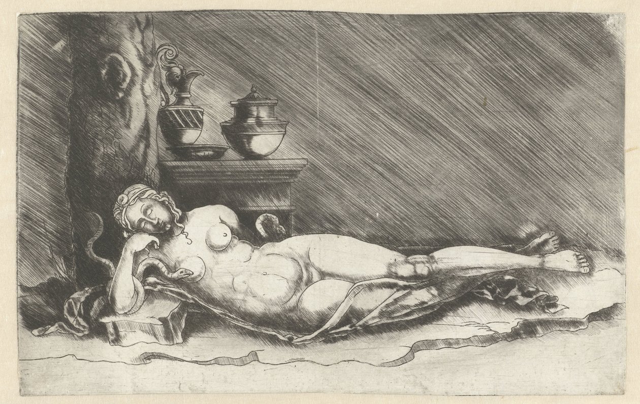 Śmierć Kleopatry z wężem autorstwa Meester van 1515