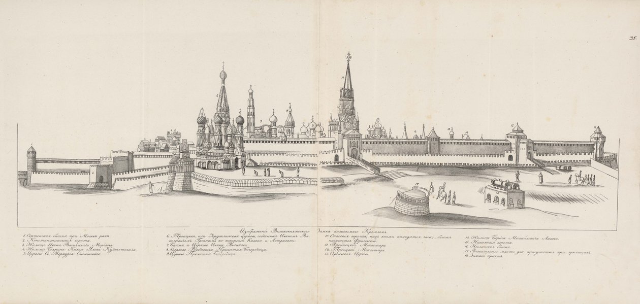 Kreml moskiewski widziany od wschodu, 1661-1662. autorstwa Meierberg
