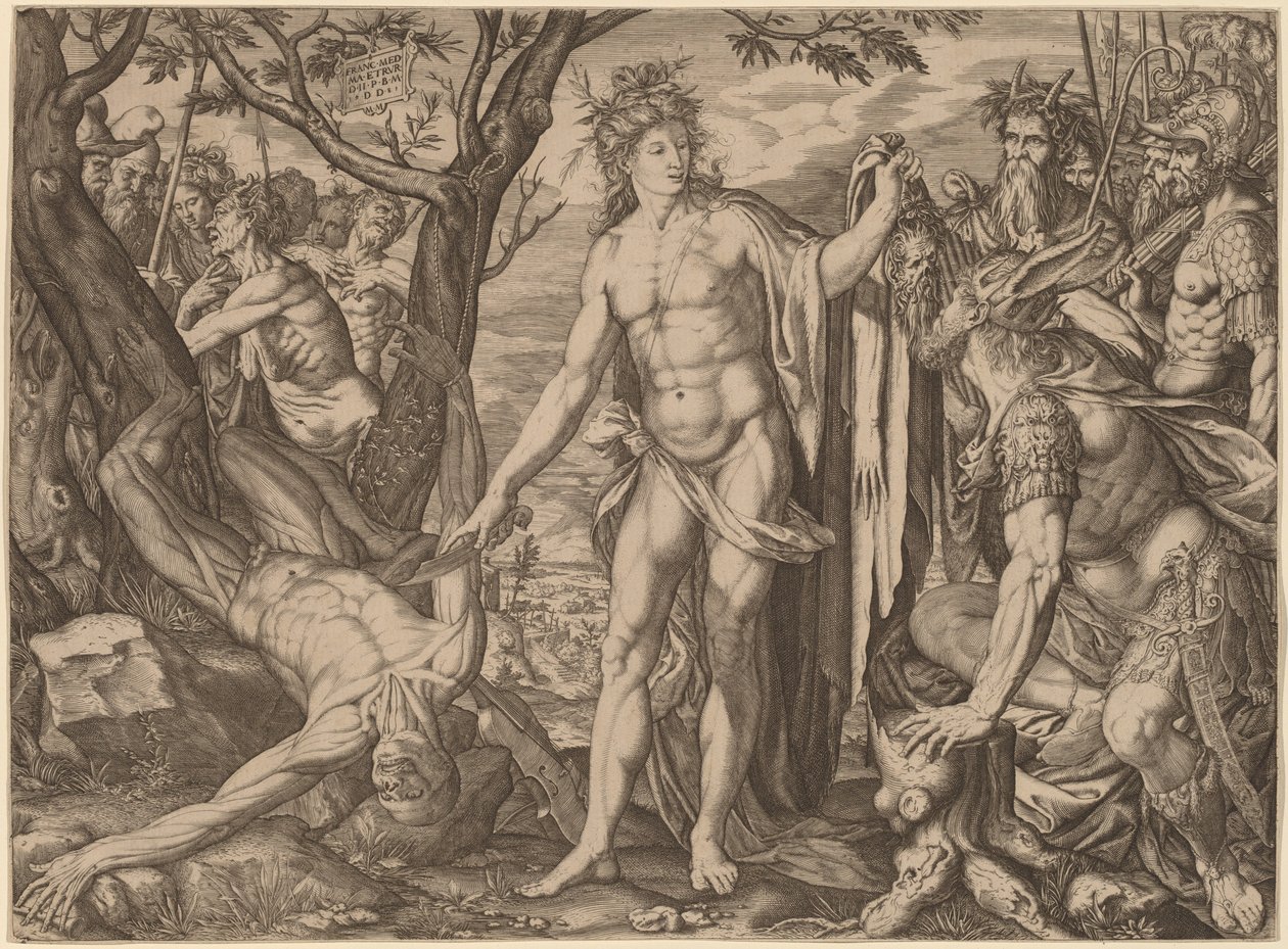 Apollo i Marsjasz autorstwa Melchior Meier