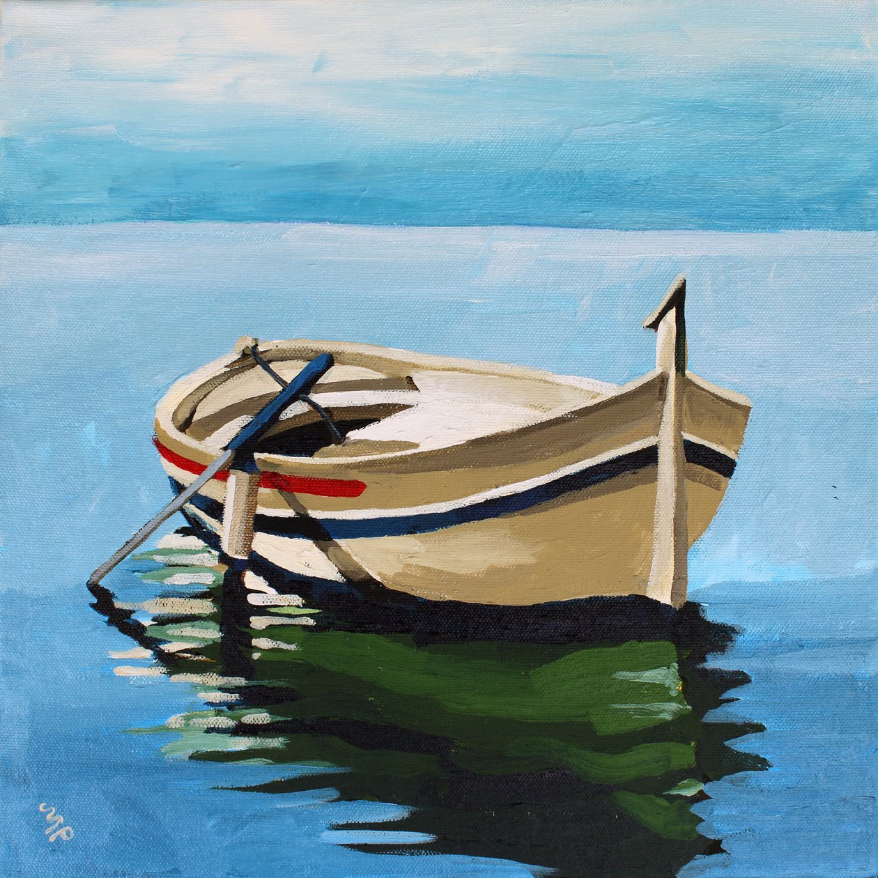 Boat Afloat, 2024 (akryl na płótnie) autorstwa Melinda Patrick