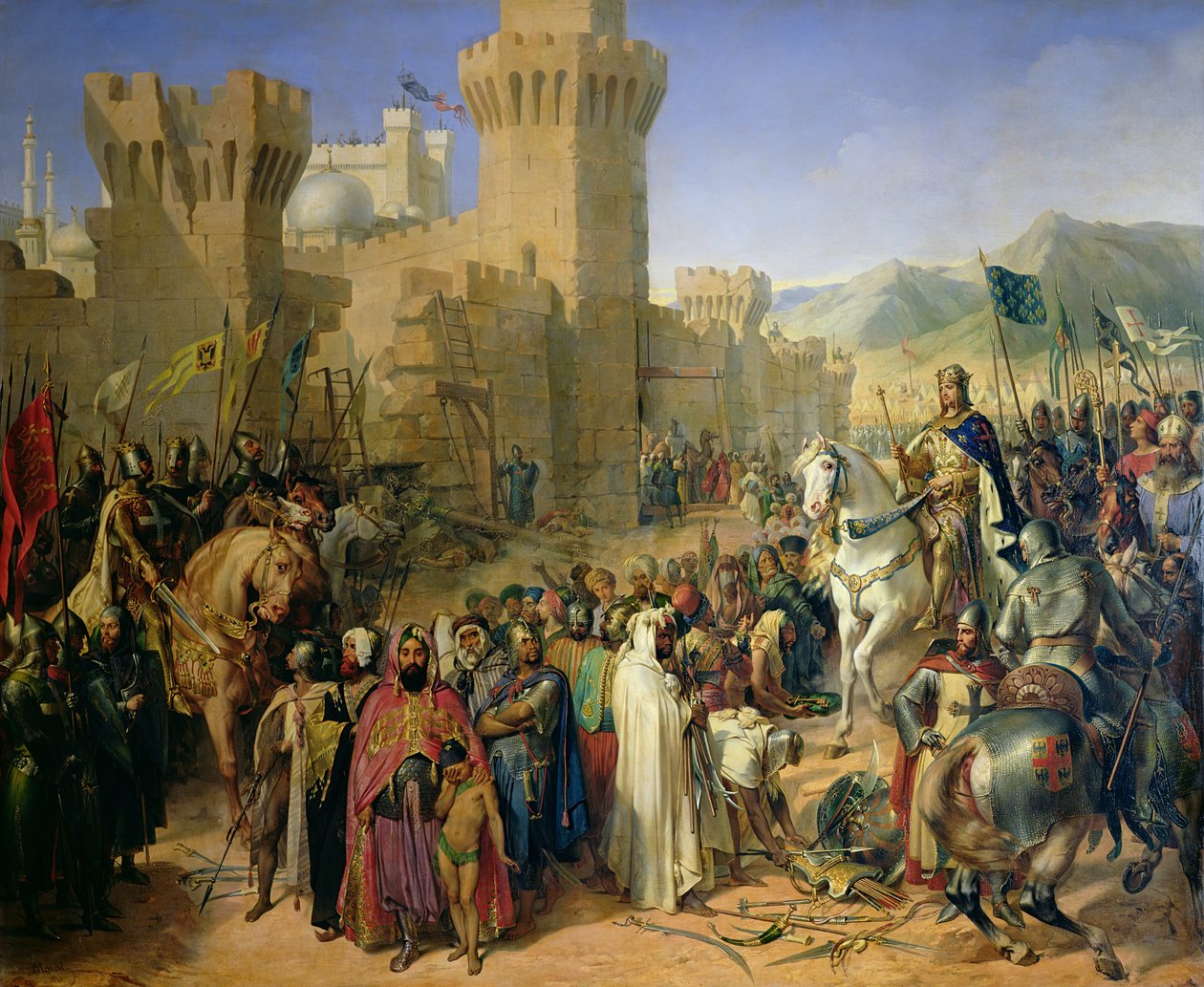 Ptolemais przekazane Filipowi Augustowi (1165-1223) i Ryszardowi Lwie Serce (1157-99) 13 lipca 1191 r. autorstwa Merry Joseph Blondel