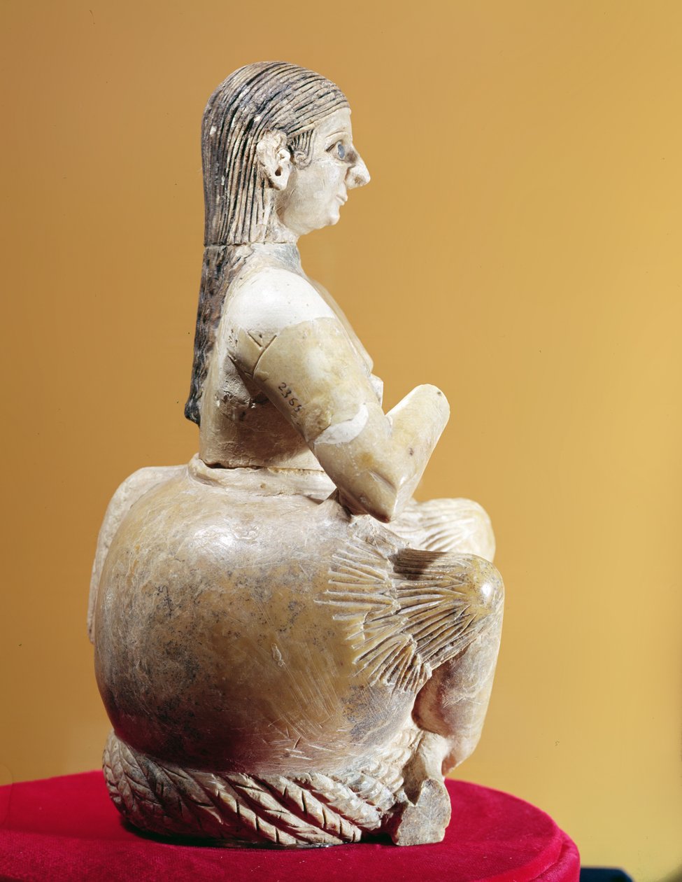 Piosenkarka Ur-Nina (widok profilu), ok. 2800-2300 pne (alabaster) autorstwa Mesopotamian