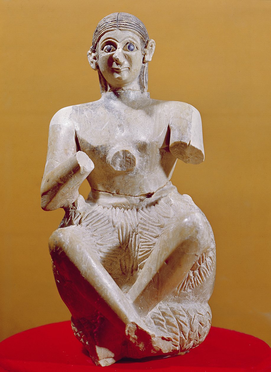 Śpiewak, Ur-Nina, 2800-2300 p.n.e. (alabaster) autorstwa Mesopotamian