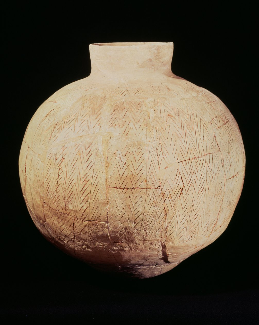 Wazon z ozdobną rzeźbą, z Tell-Hassuna, V tysiąclecie pne (ceramika) autorstwa Mesopotamian