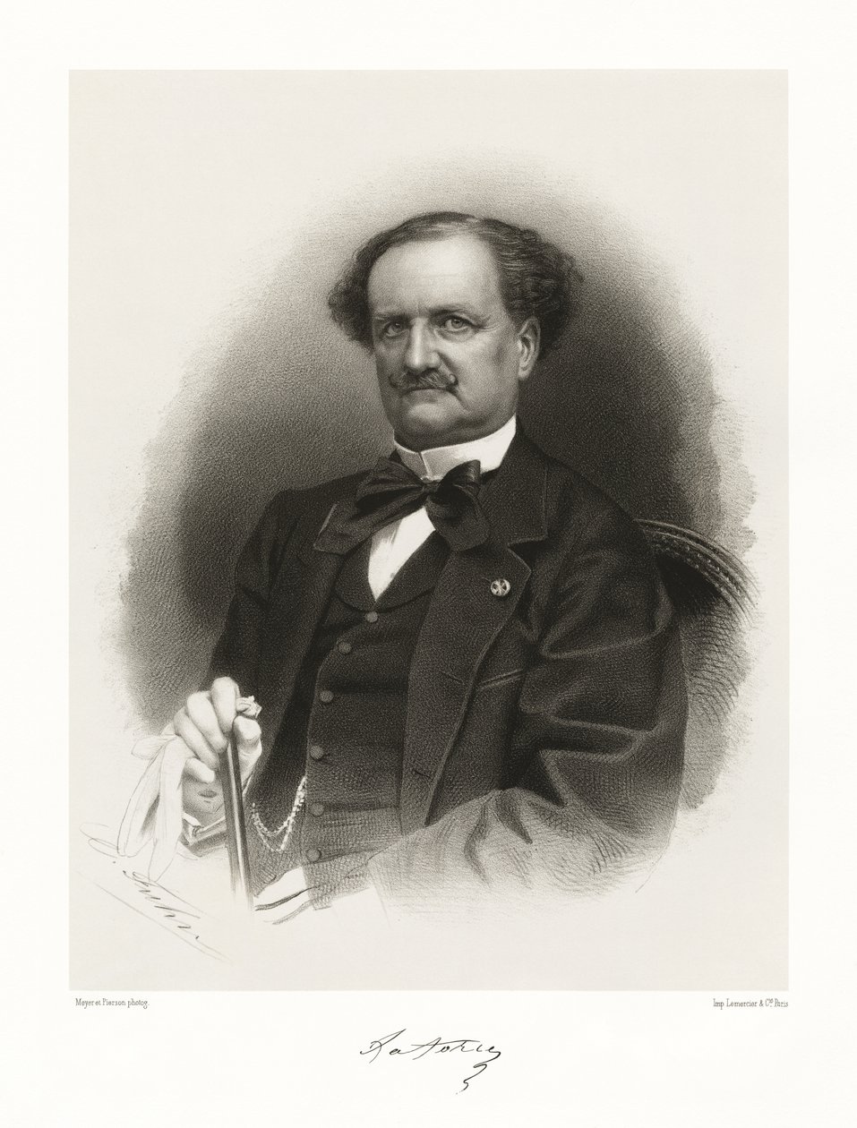 Auguste Luc Nompar Gaumont duc de la Forge, 1865-66 autorstwa Meyer and Pierson