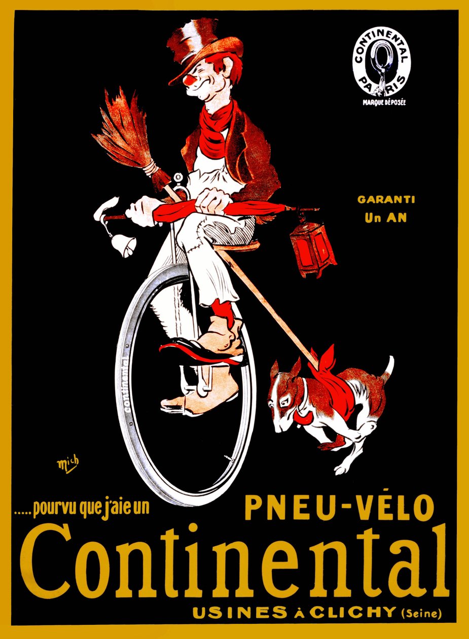 Plakat reklamowy opon Continental. autorstwa Mich