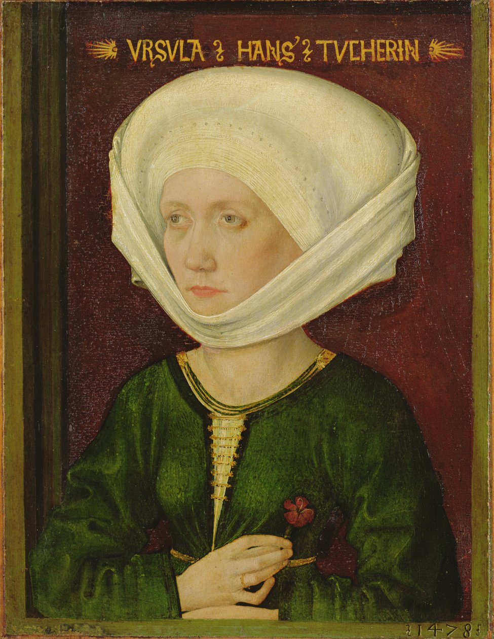 Portret Urszuli Tucher, 1478 (olej na drewnie lipowym) autorstwa Michael Wolgemut or Wolgemuth