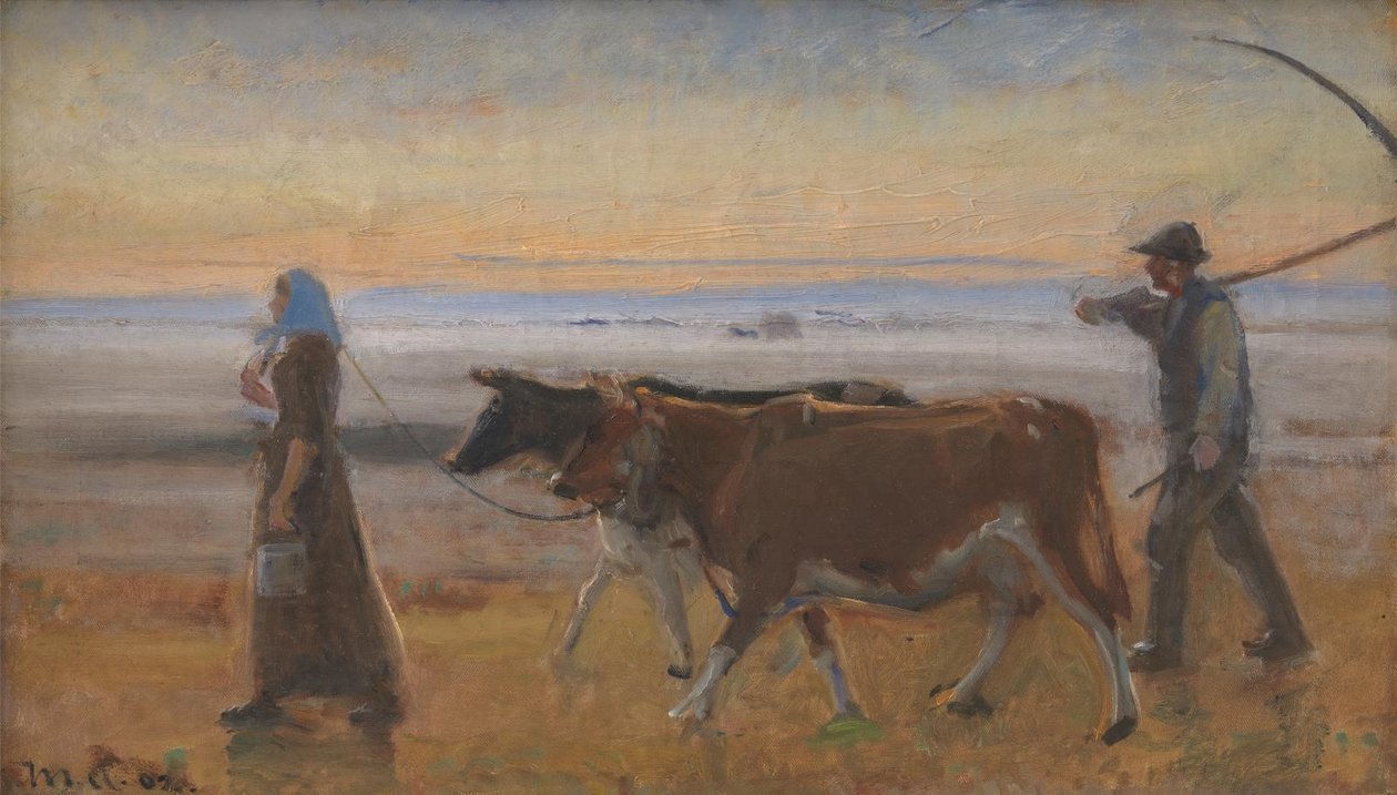 Krowy przeganiane przez bagna autorstwa Michael Ancher