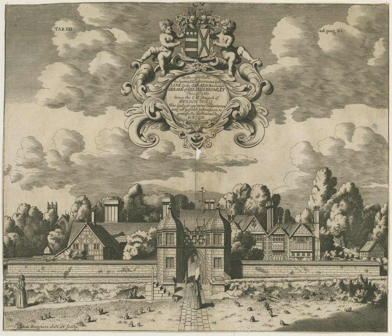 Sandon Hall: rycina, bd [1653-1686] (druk) autorstwa Michael Burghers