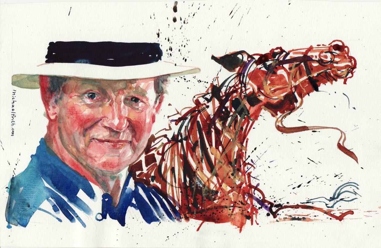 Michael Morpurgo (akwarela) autorstwa Michael Frith
