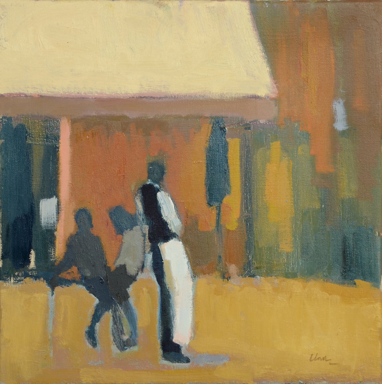 Kelner, Paryż, 2016 (olej na płótnie) autorstwa Michael G. Clark