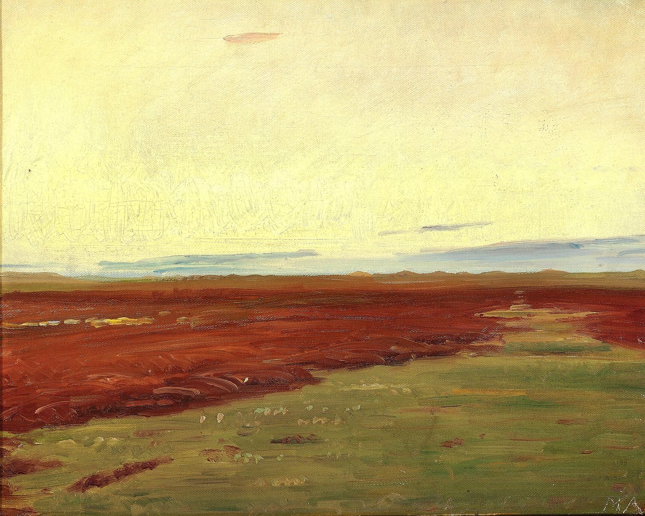 Zachód słońca nad mostem w Skagen. autorstwa Michael Peter Ancher
