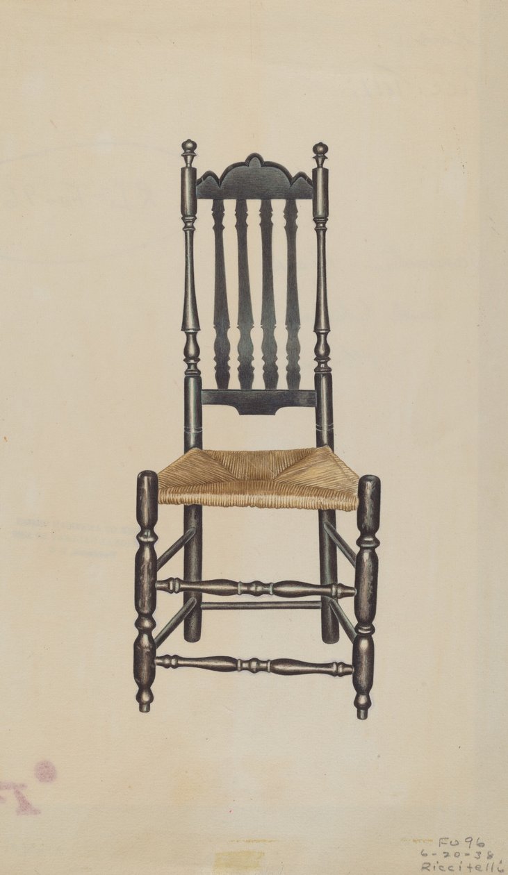Krzesło z poręczą z tyłu, 1938. autorstwa Michael Riccitelli