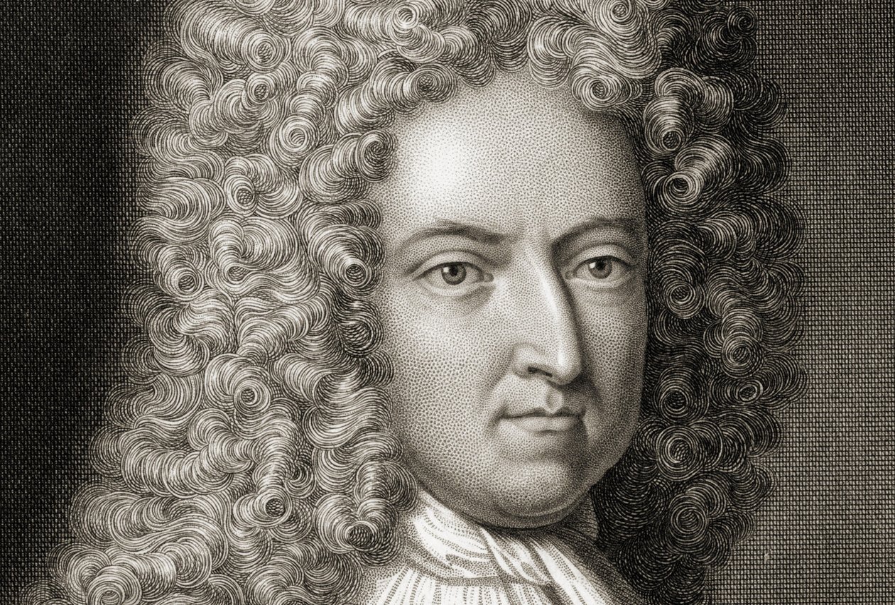 Daniel Defoe 1660-1731 Detal, początek XVIII wieku autorstwa Michael Vandergucht