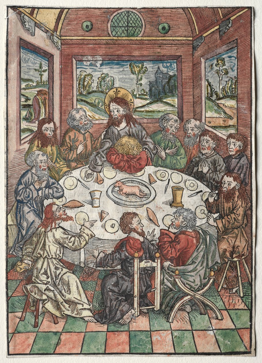 Skarbnik: Ostatnia Wieczerza, 1491. autorstwa Michael Wolgemut
