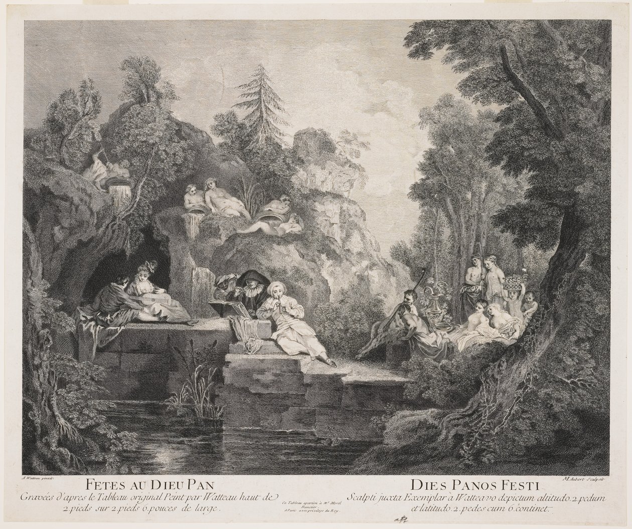 Fêtes au Dieu Pan (akwaforta i grawer) autorstwa Michel Aubert