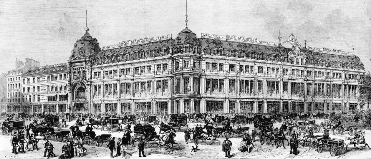 Domy towarowe Bon Marché, Paryż, ok. 1887 r. autorstwa Michel Charles Fichot