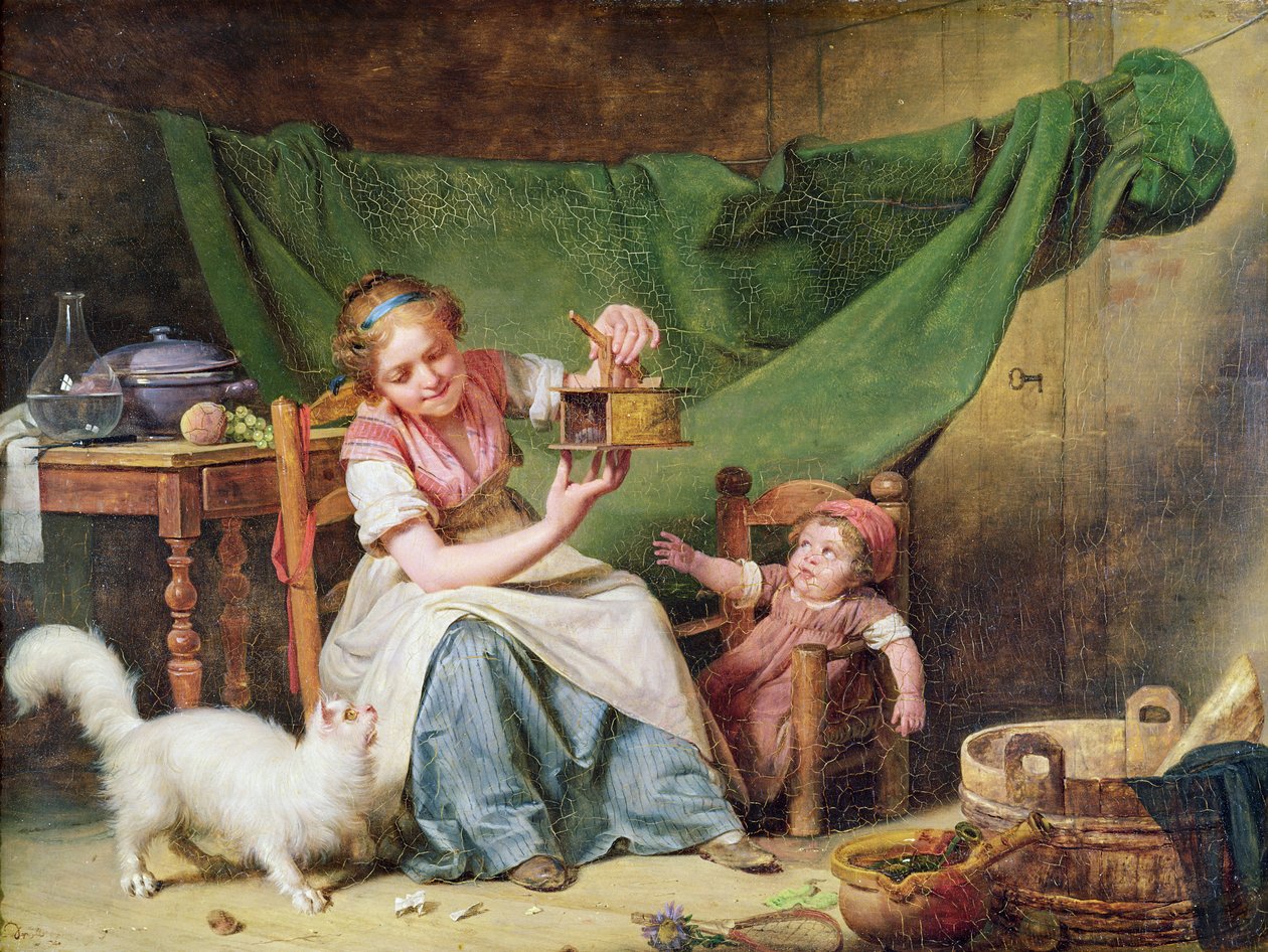 Kobieta i mysz, c.1798 autorstwa Michel Martin Drolling