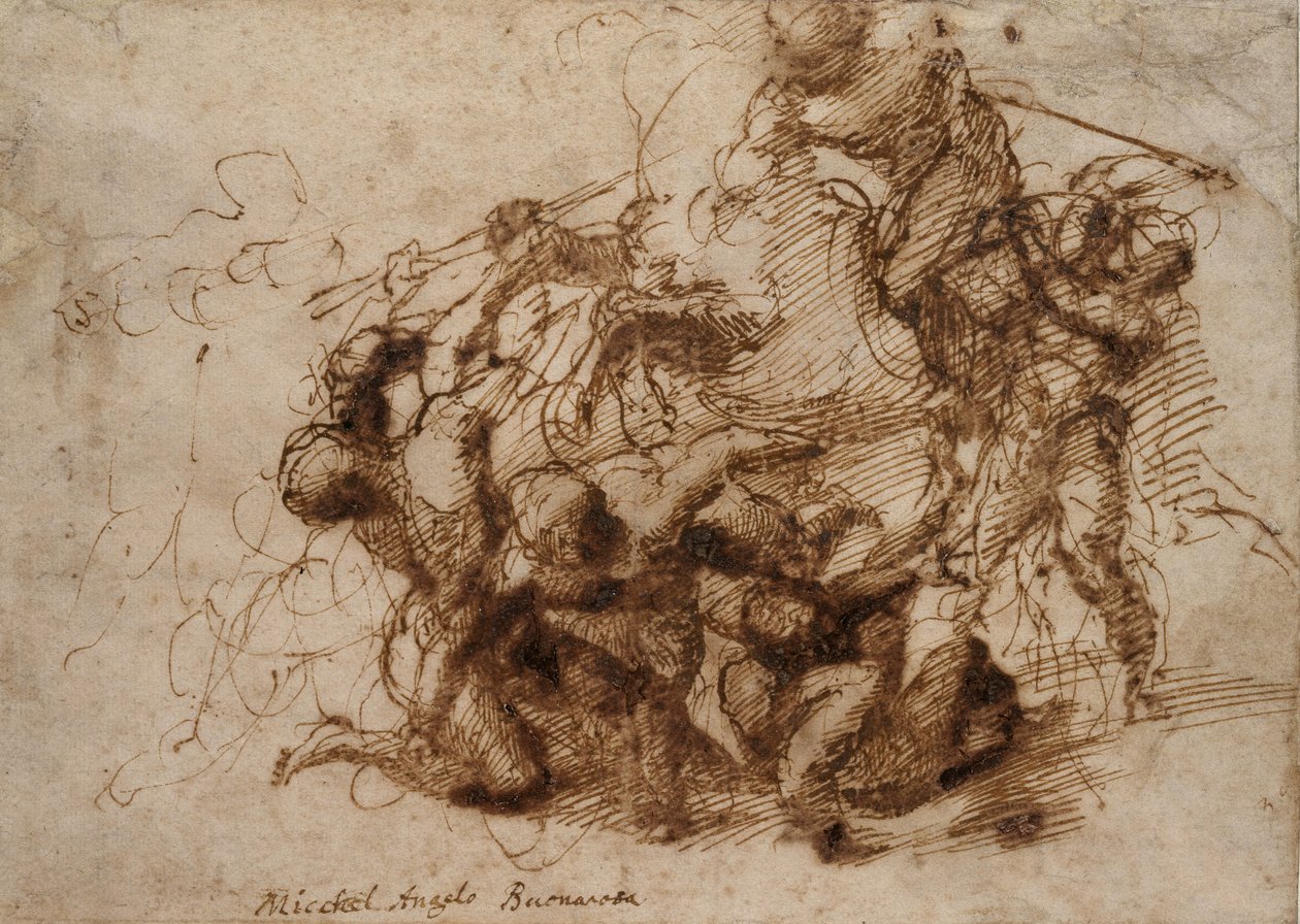 Studium walki o „Bitwa pod Cascina”, 1504 autorstwa Michelangelo Buonarroti