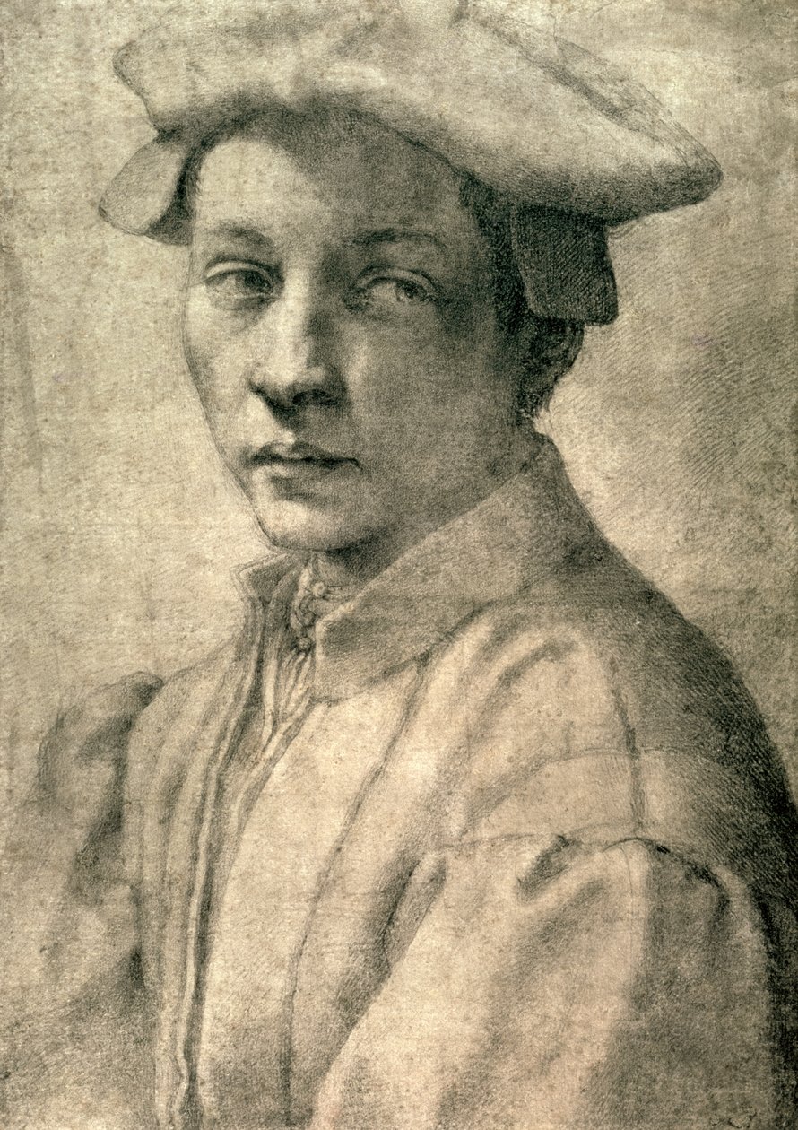 Portret Andrei Quaratesi, ok. 1532 (czarna kreda na papierze) autorstwa Michelangelo Buonarroti