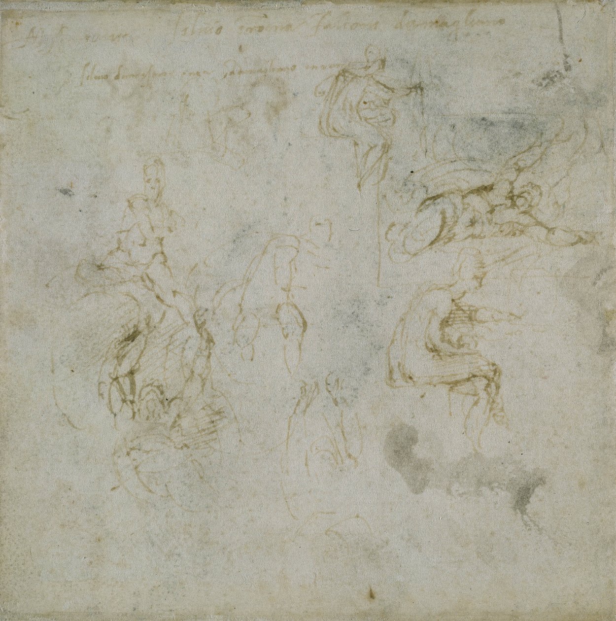 Studium postaci, c.1511 autorstwa Michelangelo Buonarroti