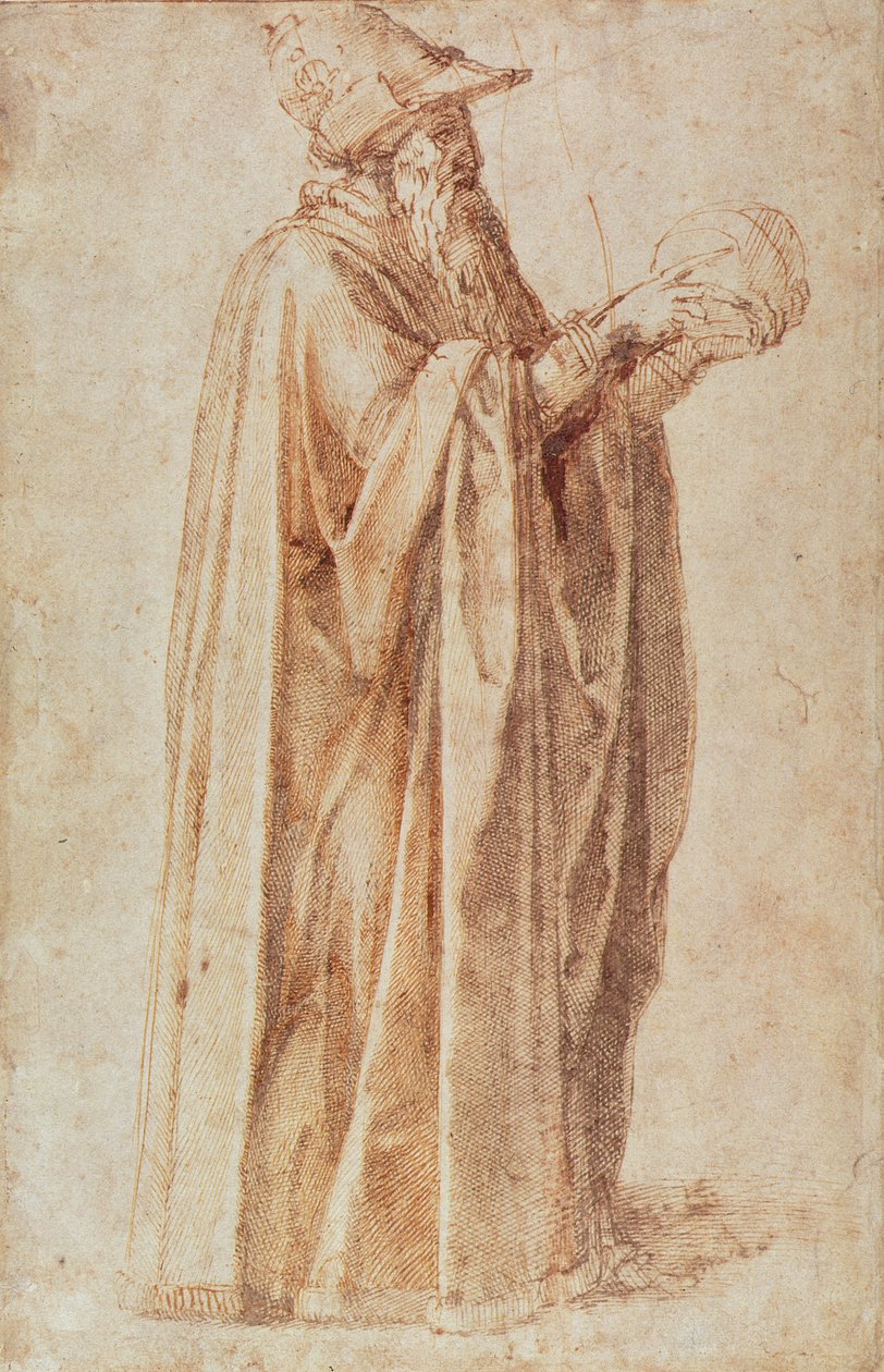 Studium człowieka (atrament na papierze) autorstwa Michelangelo Buonarroti