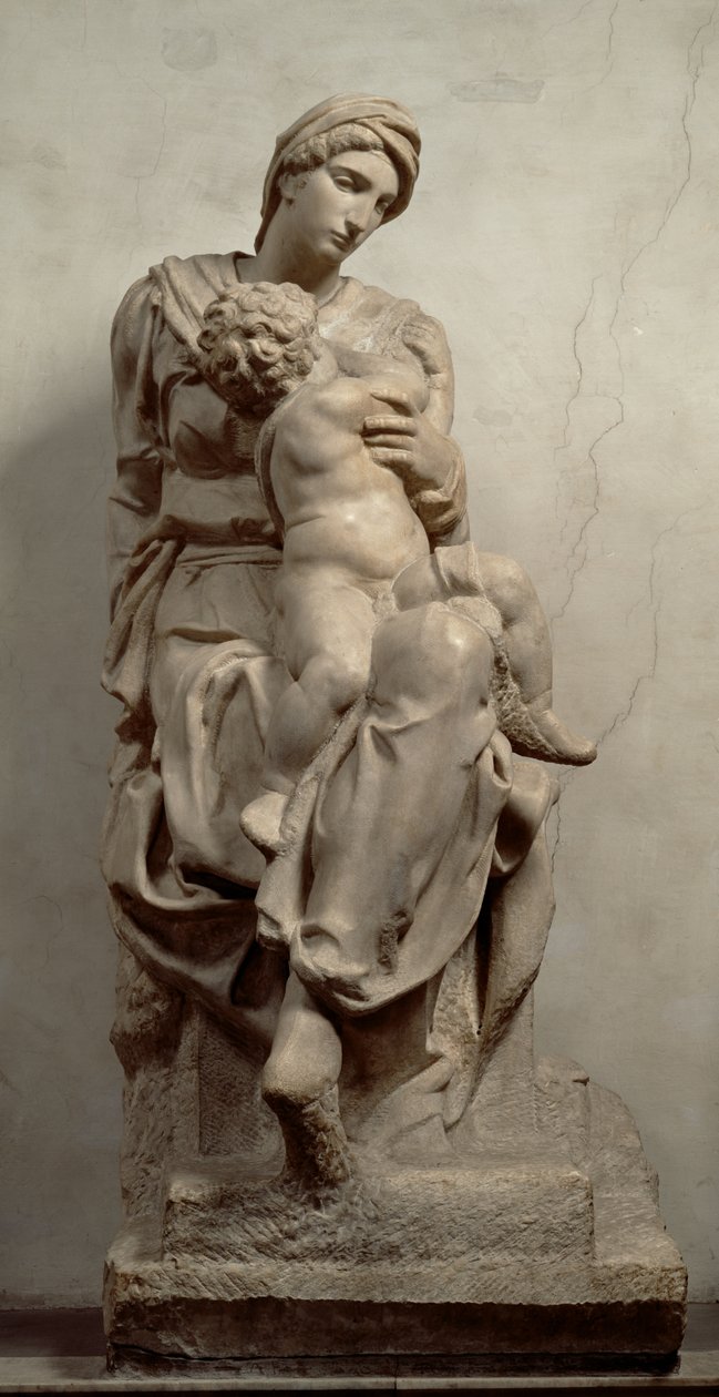 Dziewica z Dzieciątkiem (marmur) (patrz także 63079) autorstwa Michelangelo Buonarroti