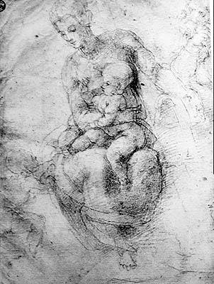 Dziewica z Dzieciątkiem autorstwa Michelangelo Buonarroti