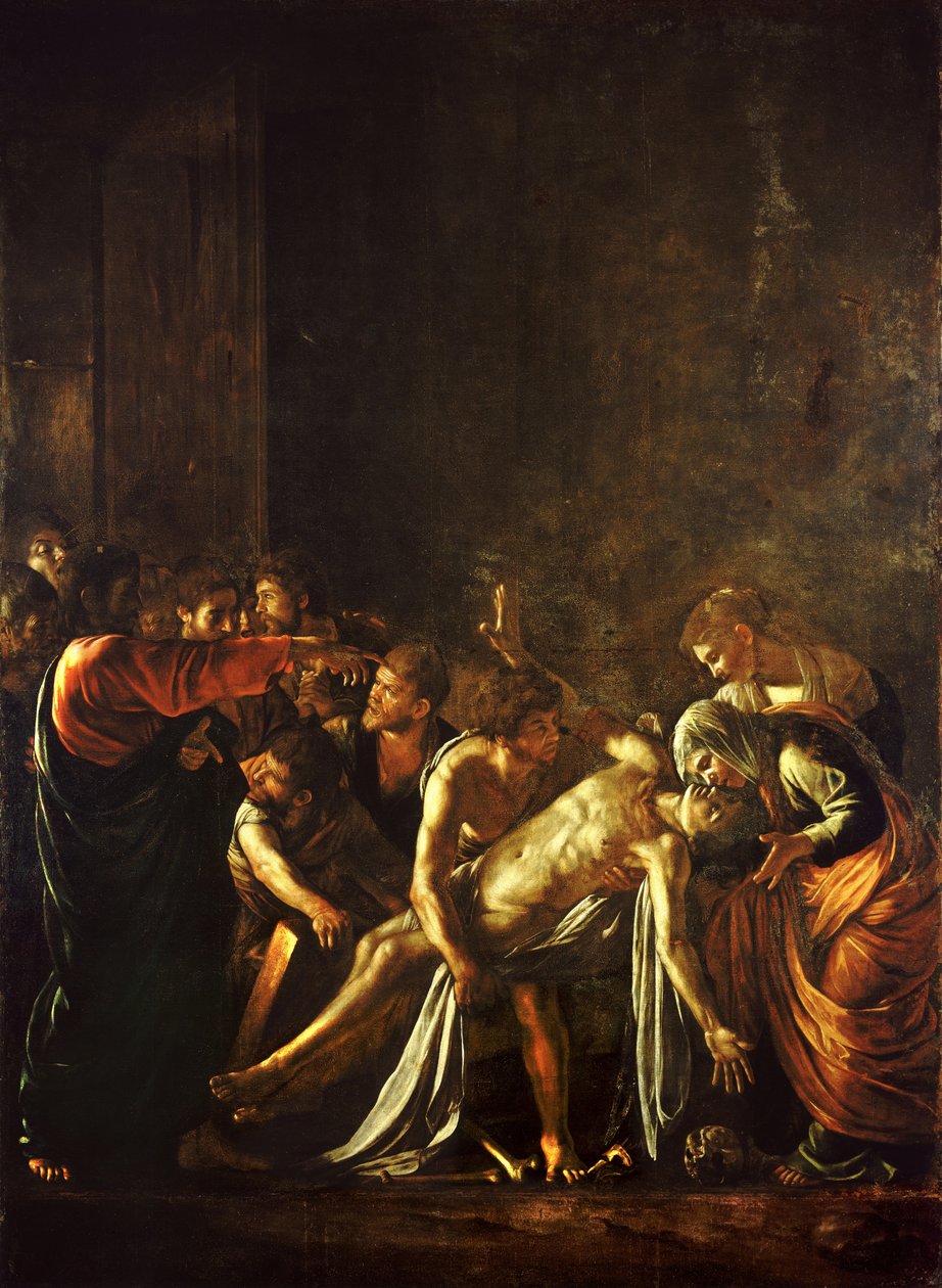 Wskrzeszenie Łazarza autorstwa Michelangelo Merisi Caravaggio