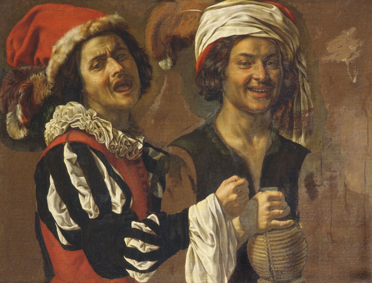 Piosenkarz i pijący autorstwa Michelangelo Merisi Caravaggio