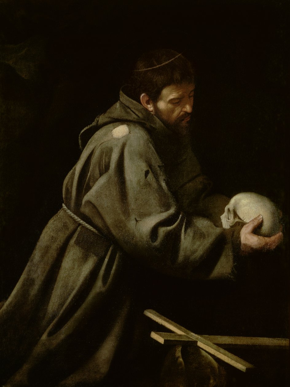 Św. Franciszek w medytacji autorstwa Michelangelo Merisi Caravaggio
