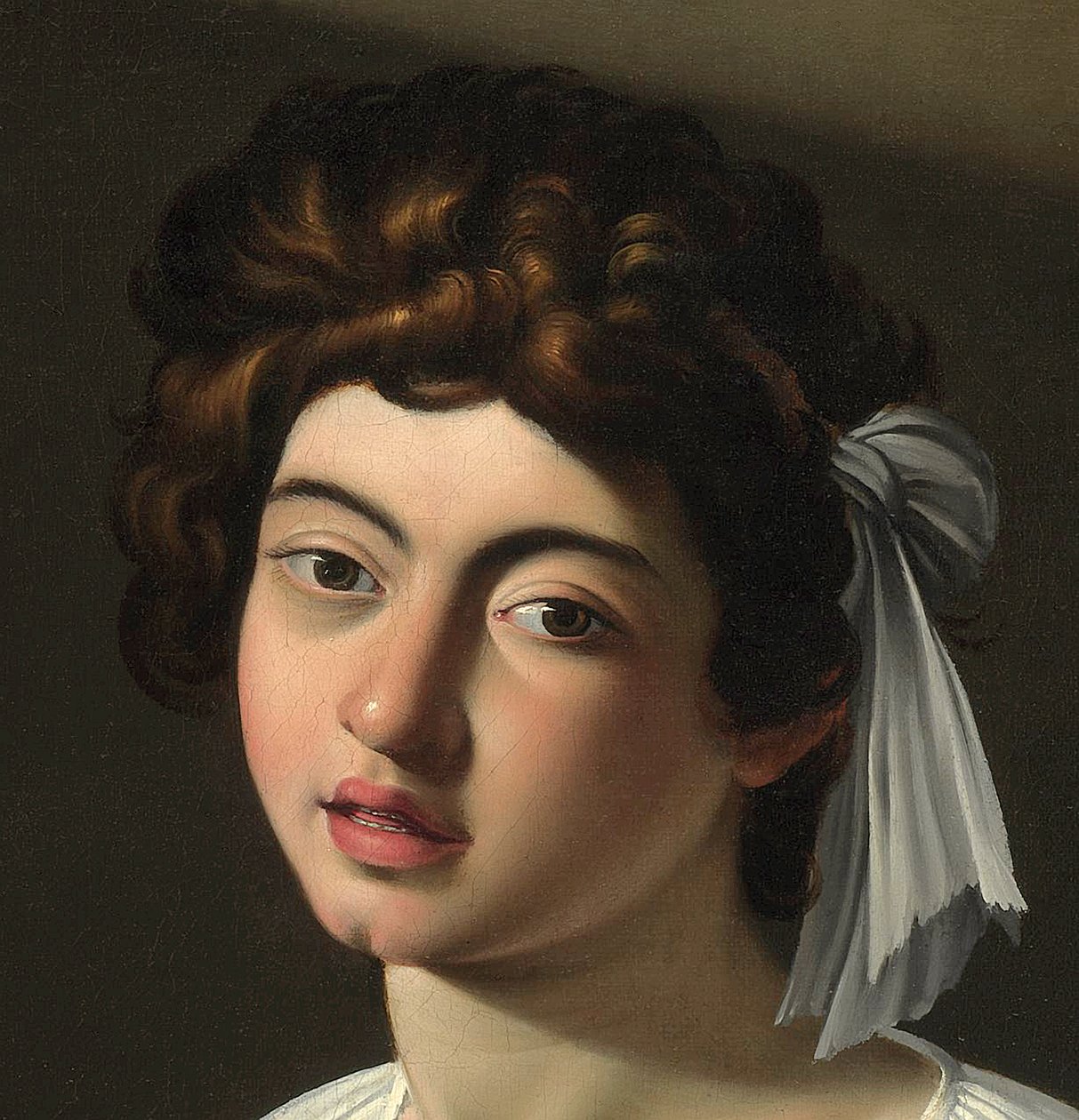 Lutniarz, ok.1595, fragment autorstwa Michelangelo Merisi Caravaggio