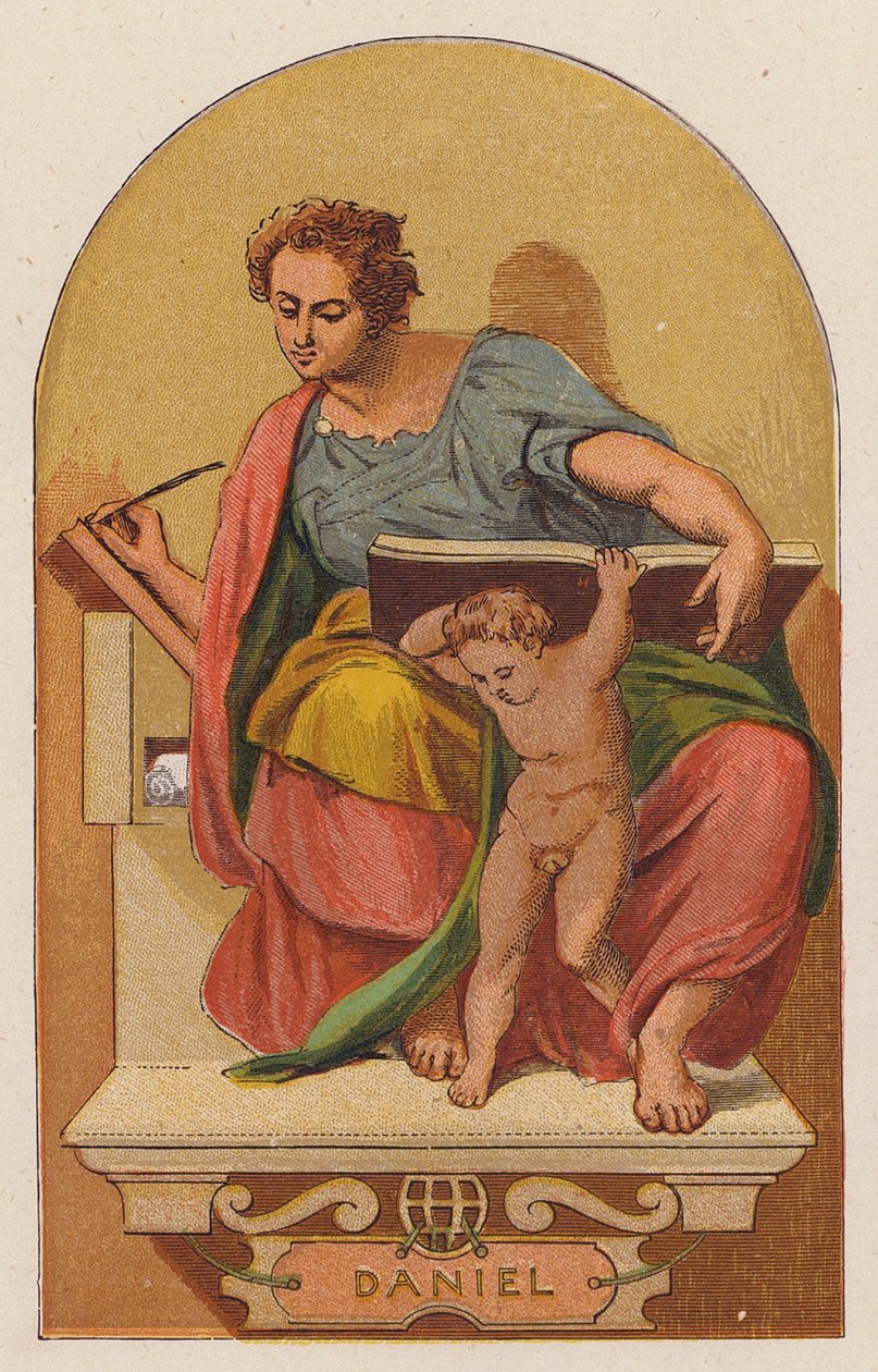 Daniel (litografia kolorowa) autorstwa Michelangelo (after) Buonarroti