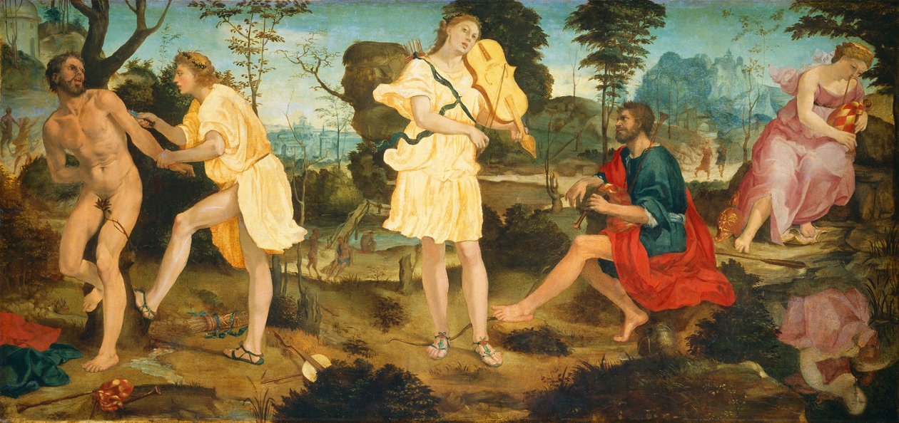 Apollo i Marsjasz, ok. 1540. autorstwa Michelangelo Anselmi