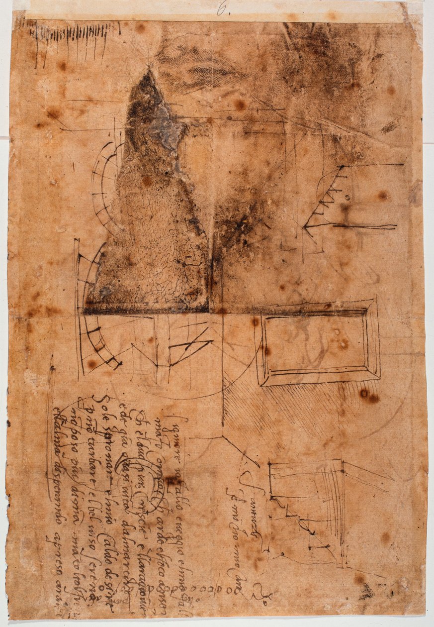 Autografowe studia architektoniczne i fragmenty poetyckie autorstwa Michelangelo Buonarroti