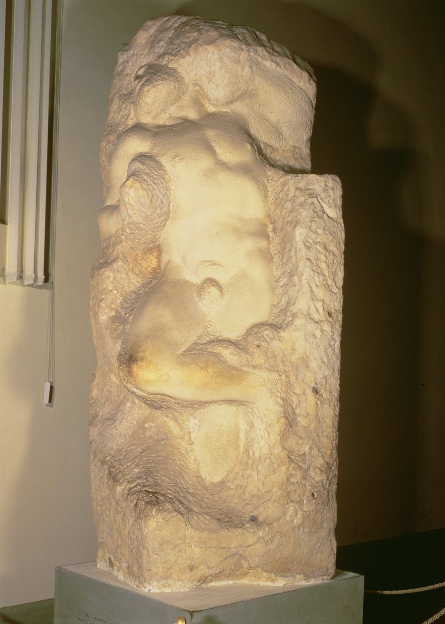 Przebudzenie niewolnika, ok. 1520-23 (marmur) autorstwa Michelangelo Buonarroti