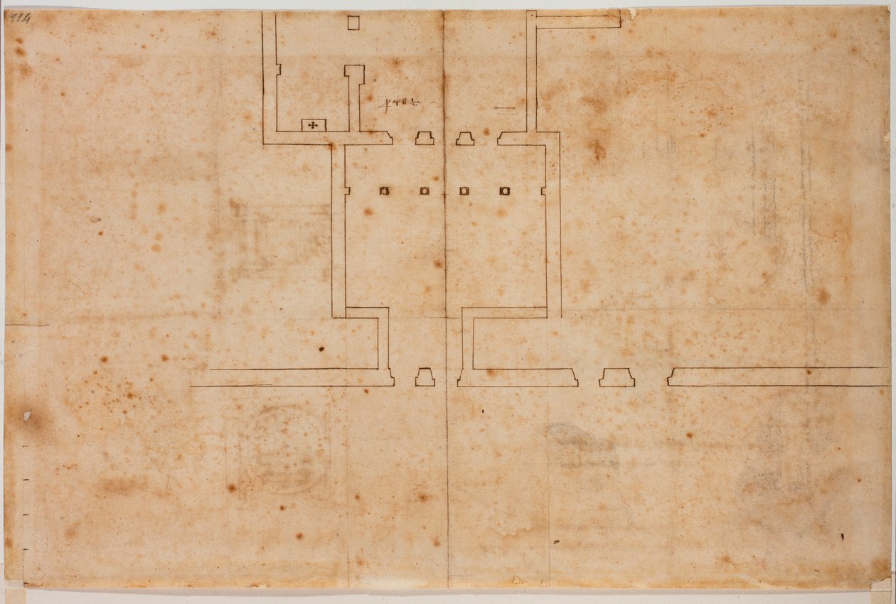 Plan ramowy San Silvestro in Capite autorstwa Michelangelo Buonarroti
