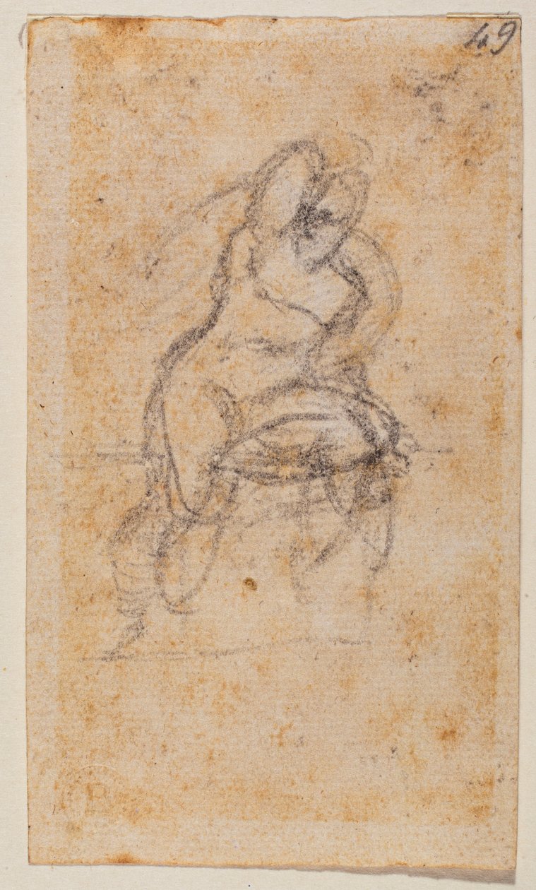 Studium aktu dla Kaplicy Sykstyńskiej autorstwa Michelangelo Buonarroti