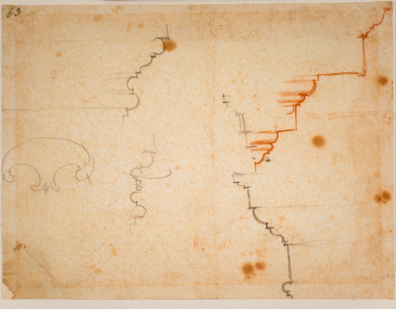 Profile architektoniczne, XVI wiek (rysunek) autorstwa Michelangelo Buonarroti
