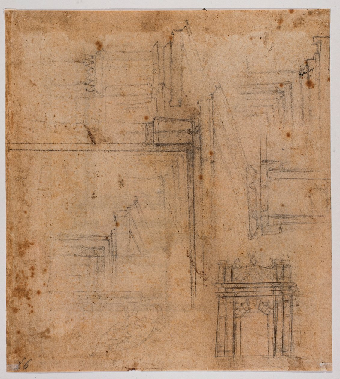 Szkice drzwi i okien autorstwa Michelangelo Buonarroti