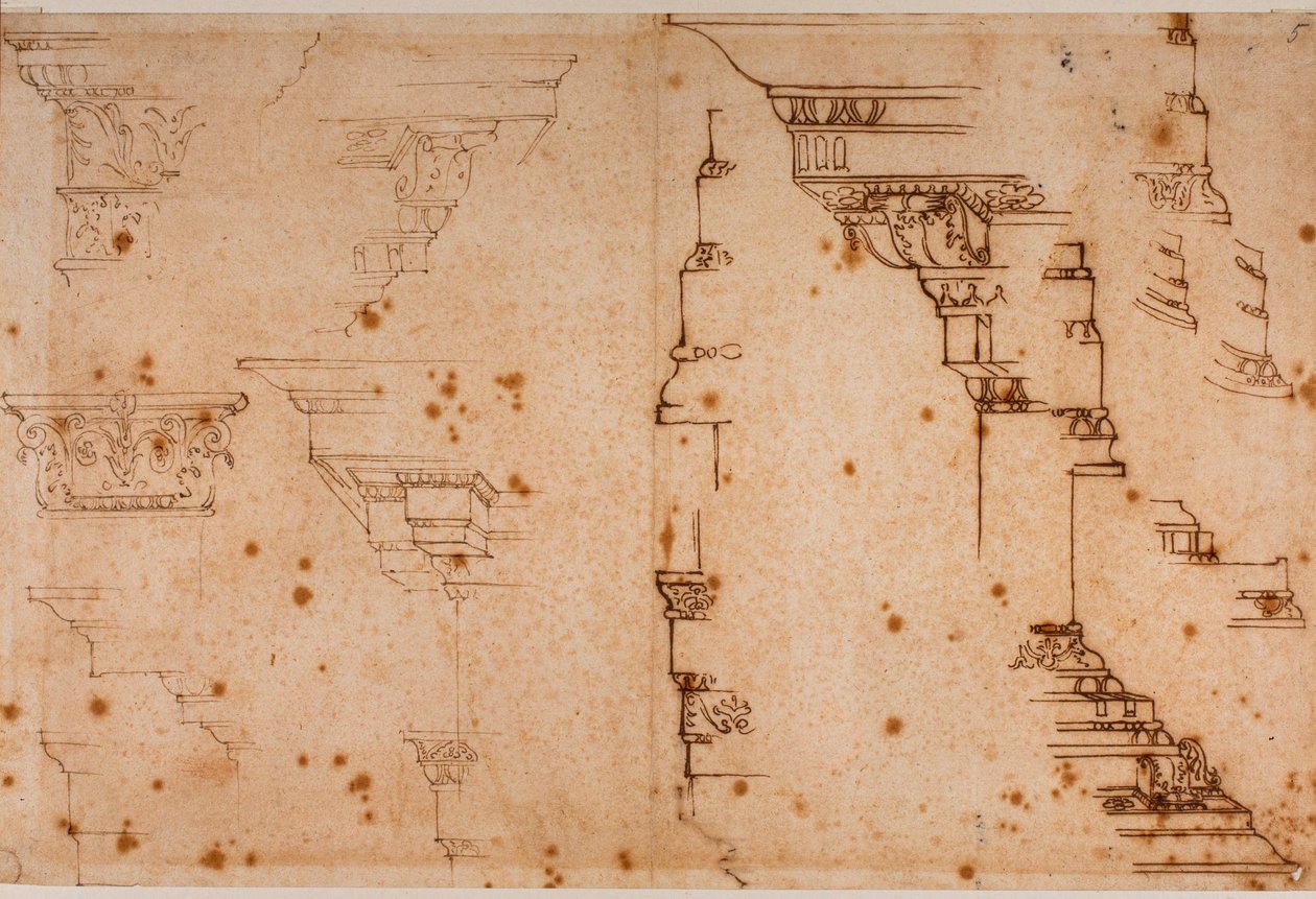 Badania elementów architektonicznych autorstwa Michelangelo Buonarroti