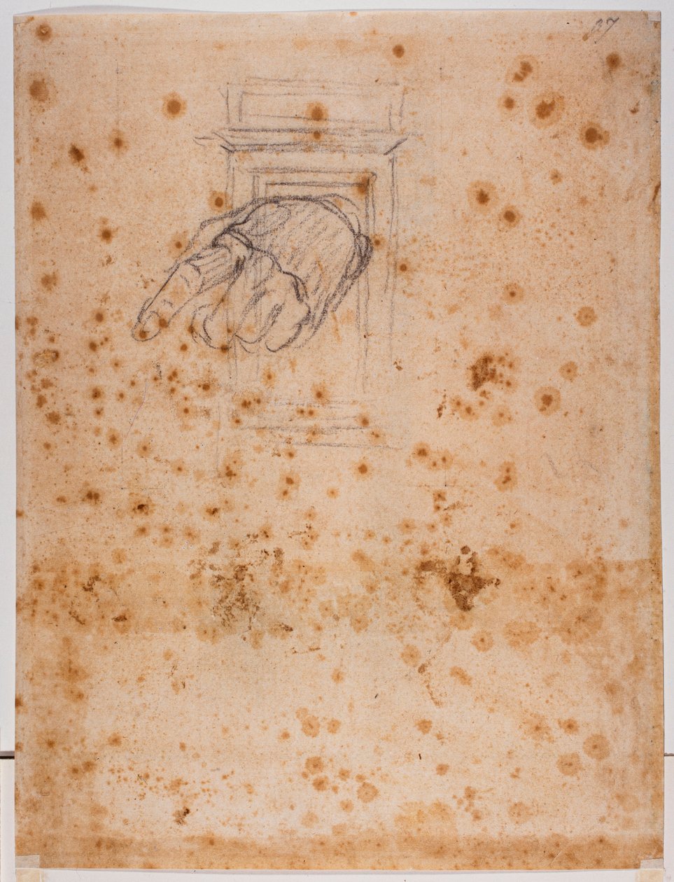 Badanie dla filaru i ręki autorstwa Michelangelo Buonarroti