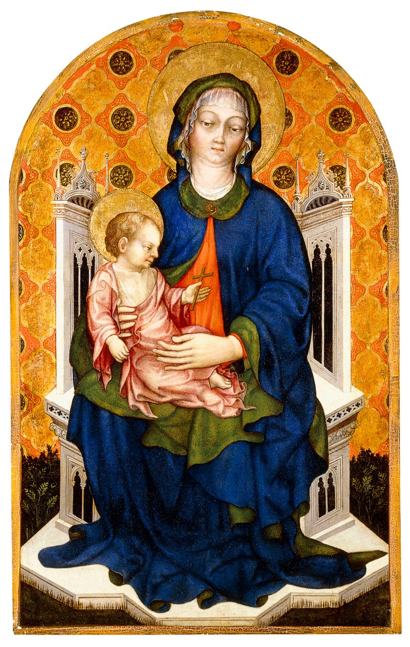 Madonna z Dzieciątkiem na tronie, autorstwa Michele Giambono