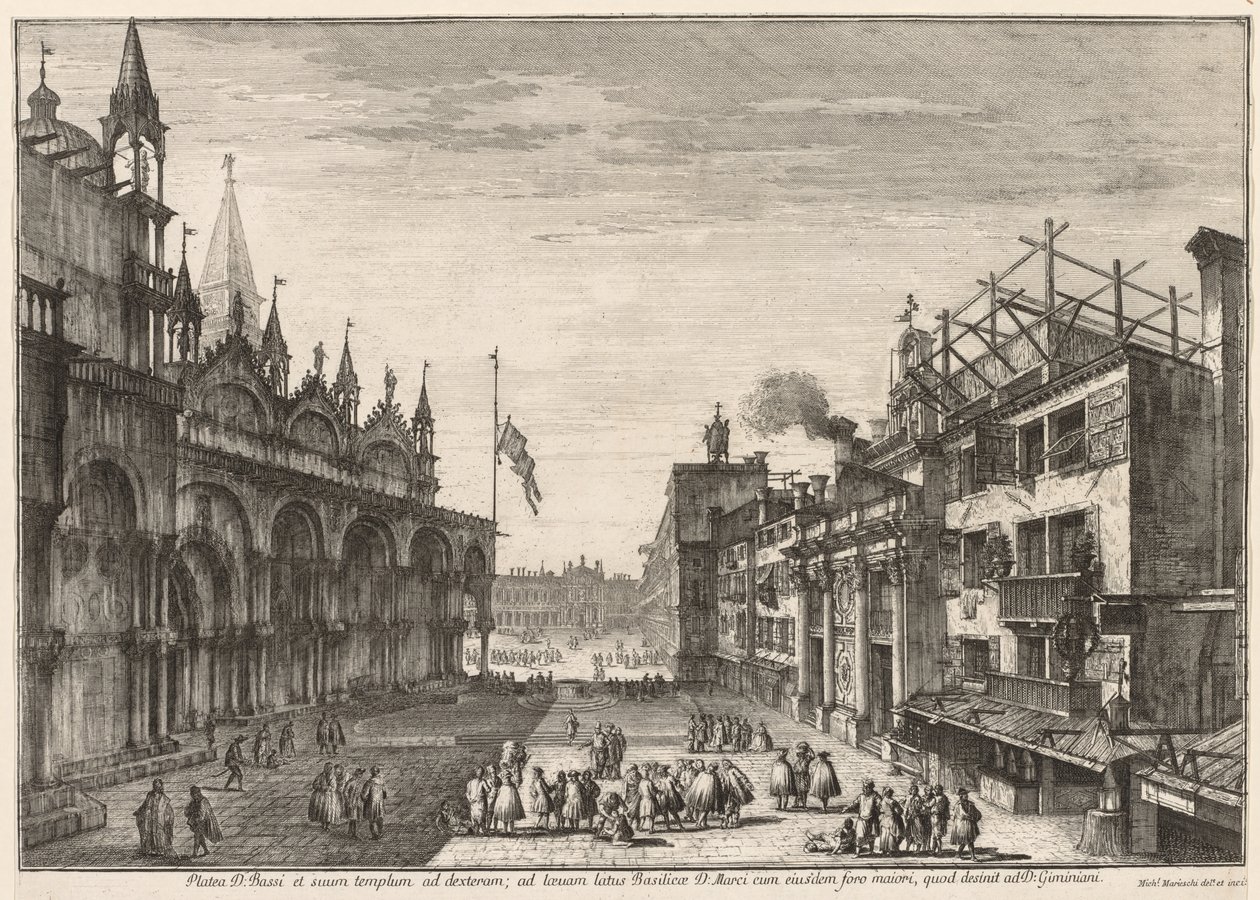 Widoki Wenecji: Piazzetta S. Basso, 1741. autorstwa Michele Marieschi