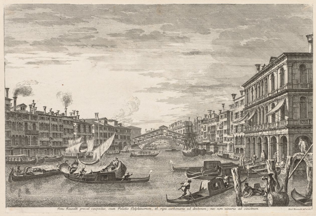 Widoki Wenecji: Rialto autorstwa Michele Marieschi