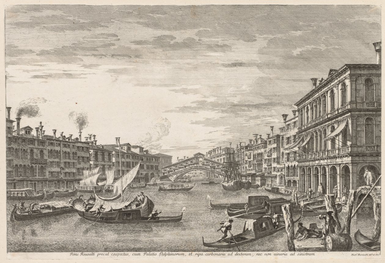 Widoki Wenecji: Rialto, 1741. autorstwa Michele Marieschi