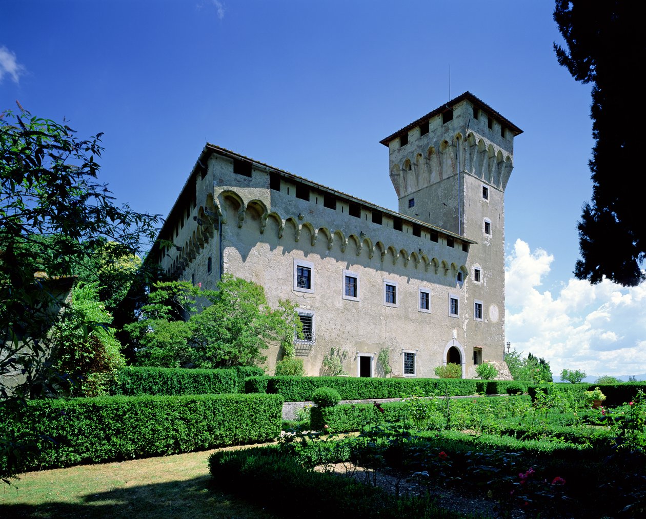 Villa il Trebbio, S. Piero a Sieve, rozpoczęta 1451 (zdjęcie) autorstwa Michelozzo di Bartolommeo